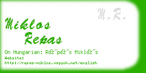 miklos repas business card